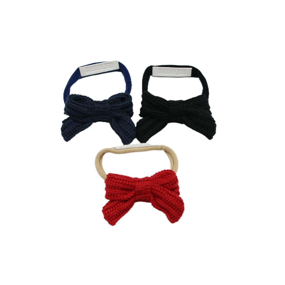 baby band knitted sweater bow elastic