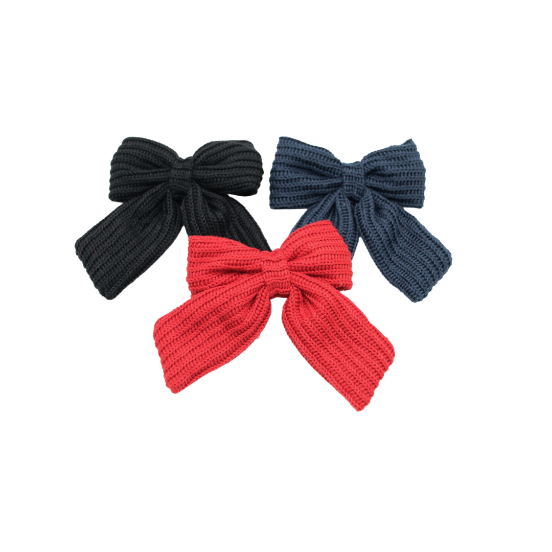 clip knitted sweater bow
