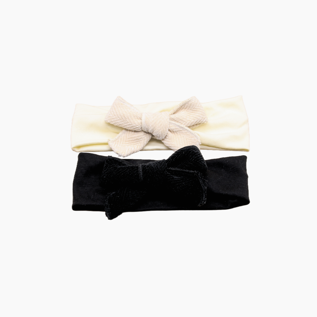 headband suede pattern bow