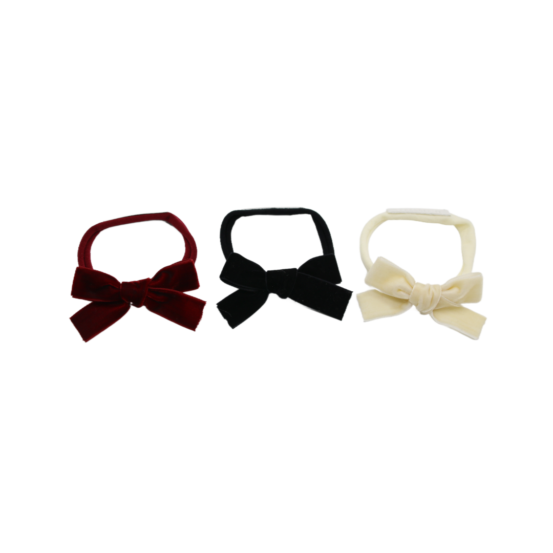 headband velvet bow elastic