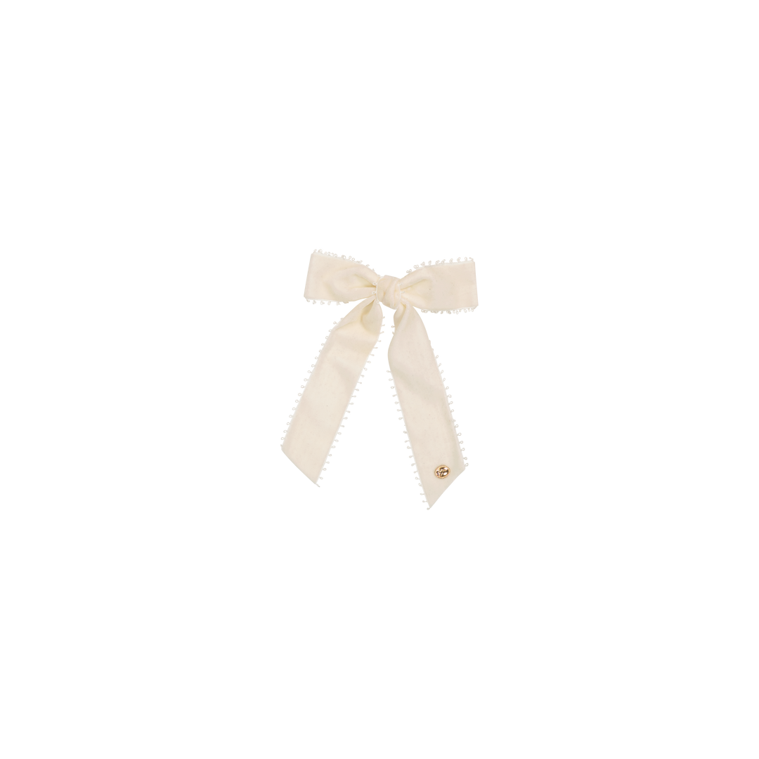 clip picot velvet bow