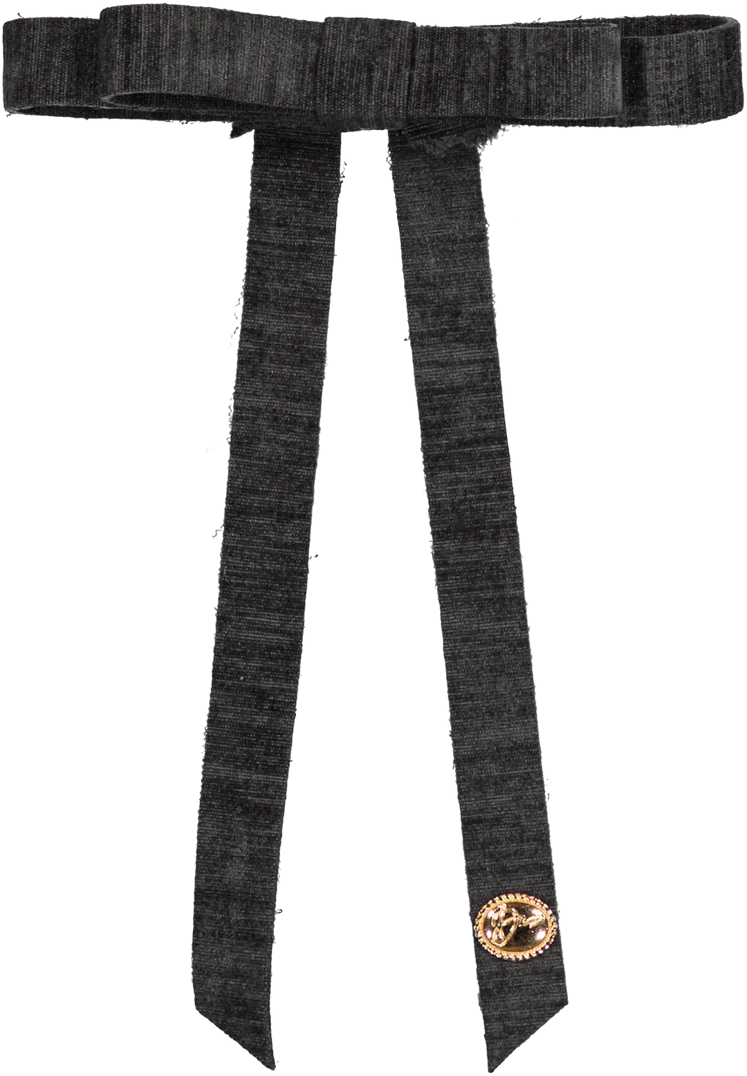 clip velvet double bow narrow