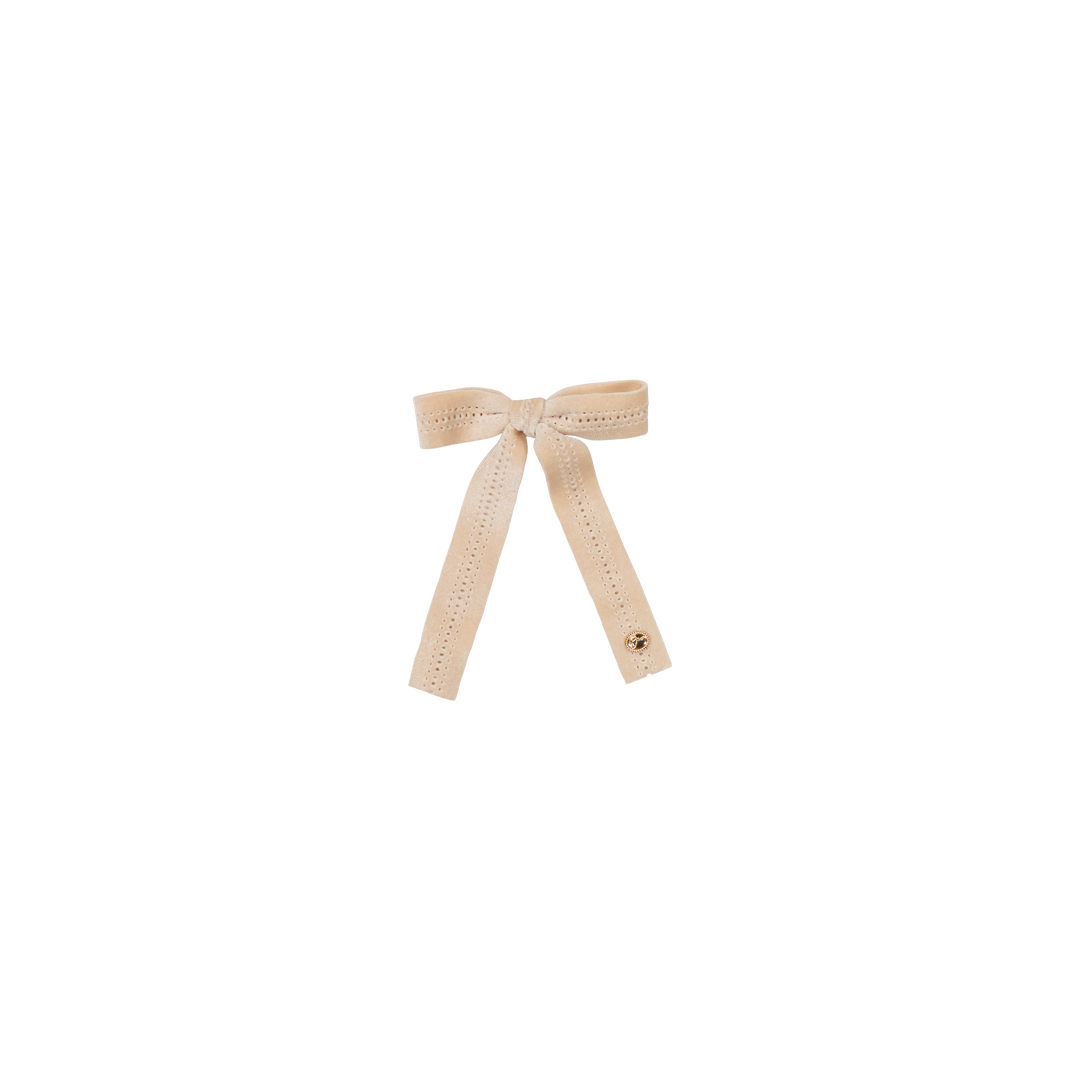 clip eyelet velvet bow