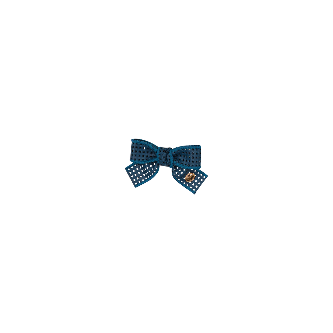clip perforated leather bow