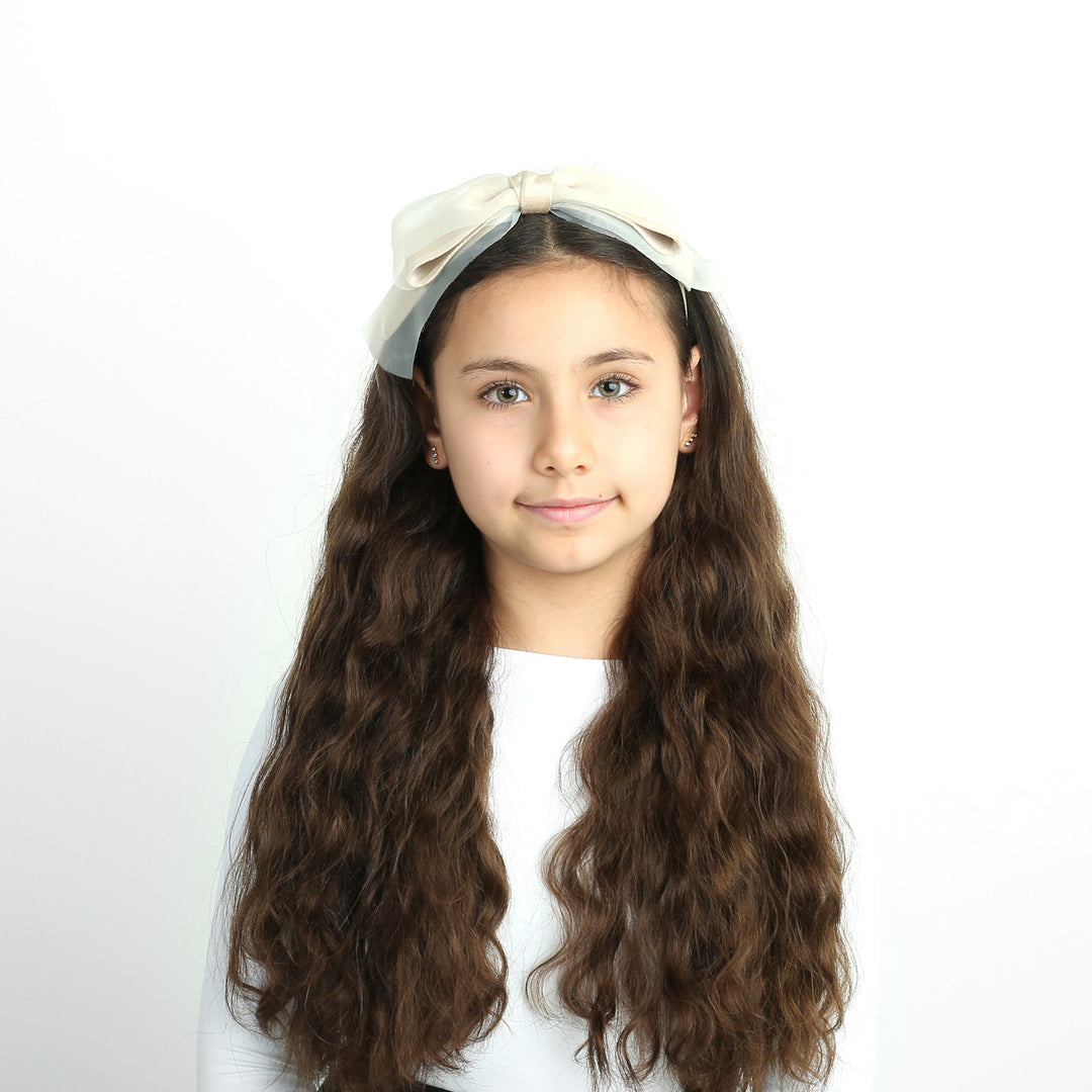 headband organza velvet bow