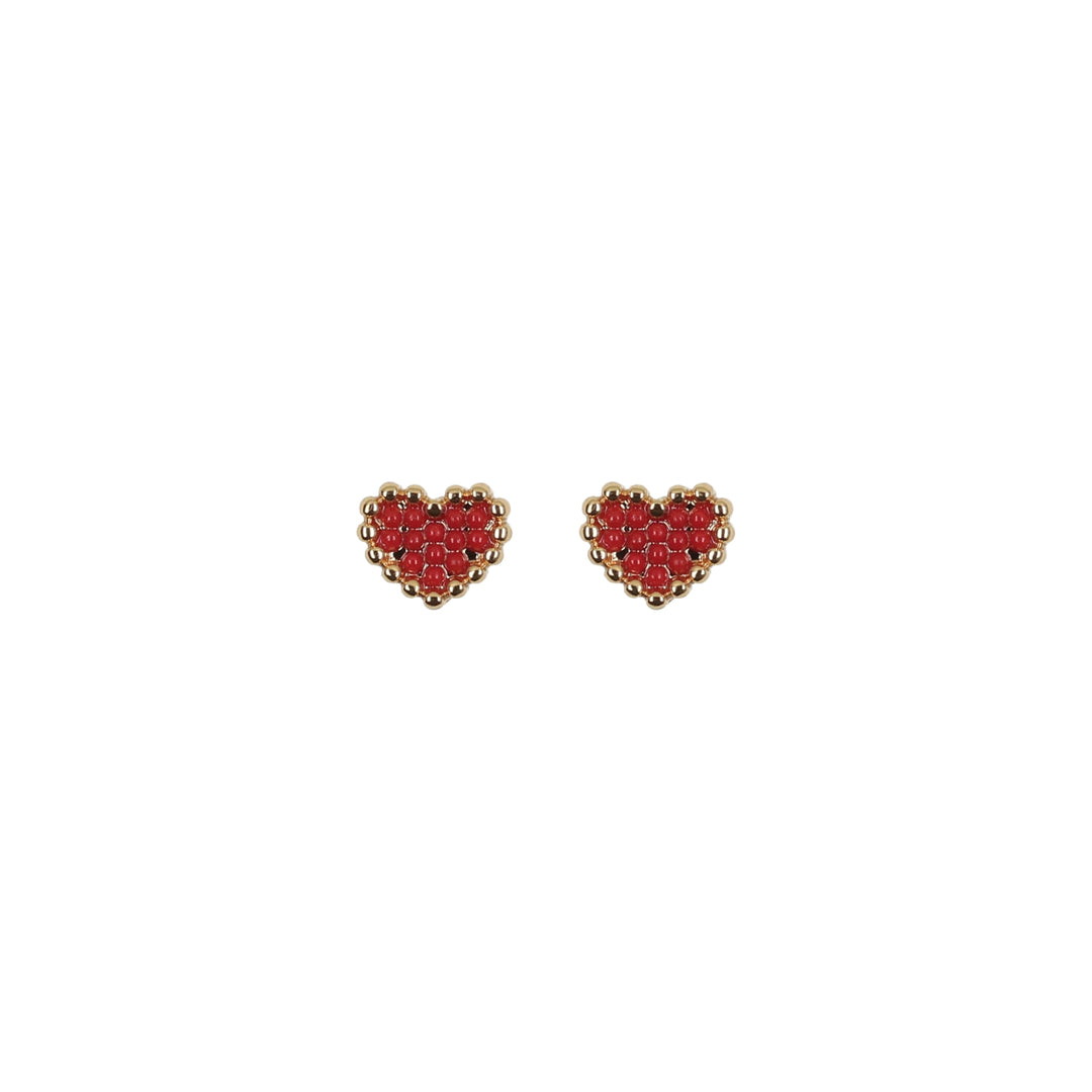 earring pearl filled heart studs
