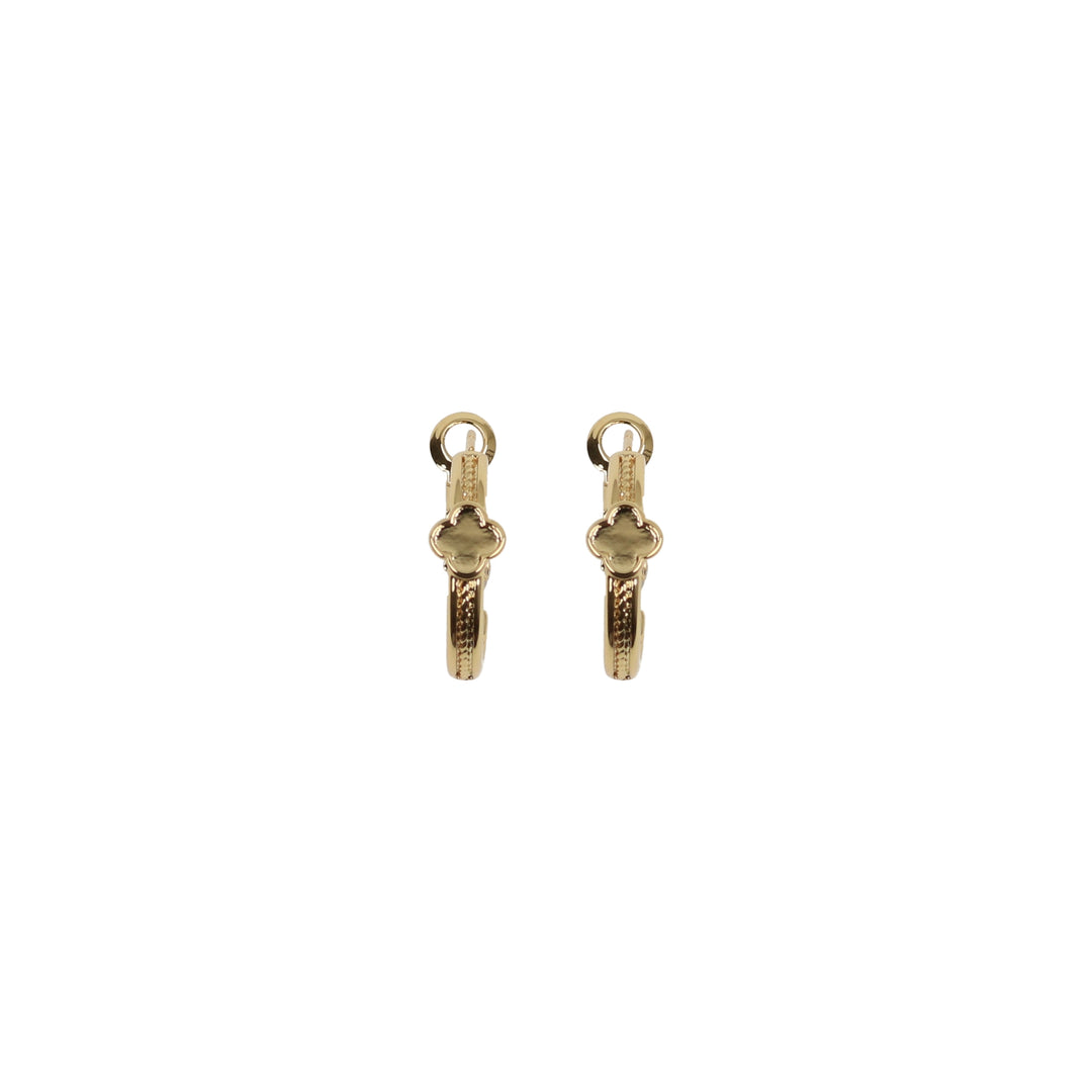 earring enamel clover hoops