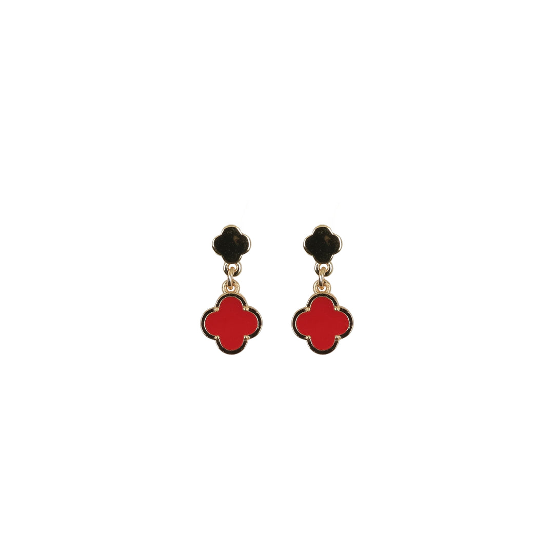 earring acrylic clover stud and drop