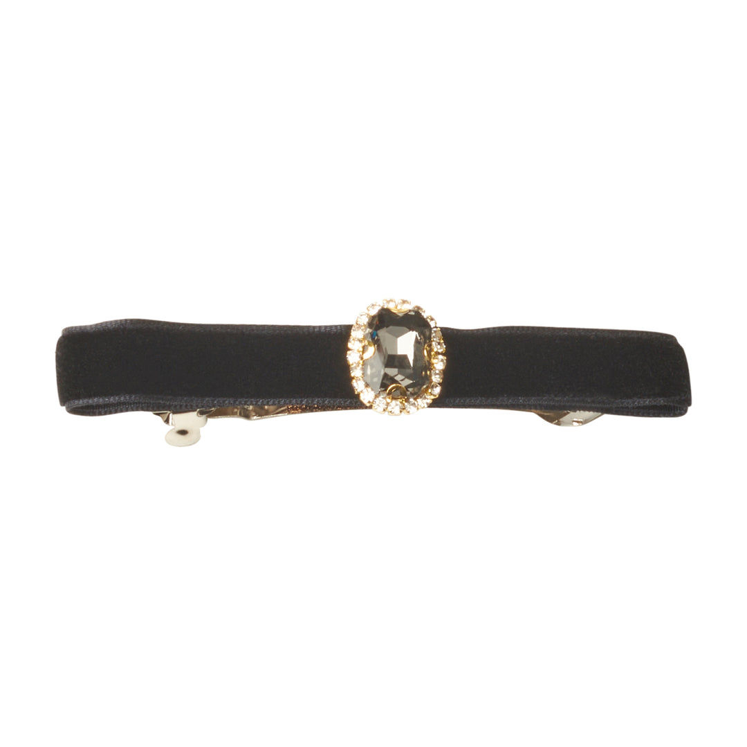 clip french velvet with stone center narrow