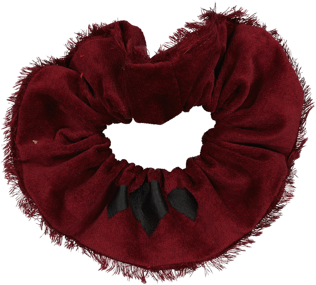 pony scrunchie frayed hearts
