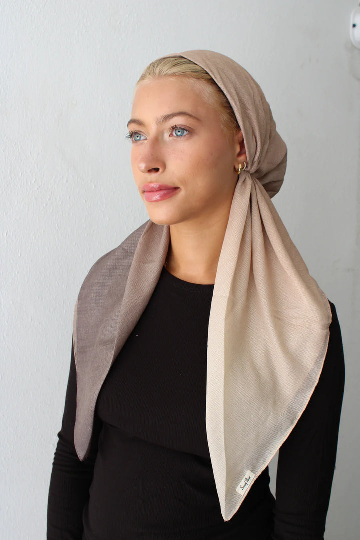 headscarf pretied shimmer ombre