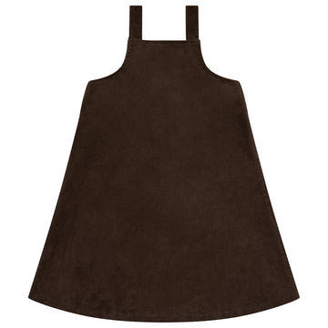 brown corduroy jumper dress Great for Party Sleeve Length:34 thumbnails:womens-high-standard A-Line Square Neck Short