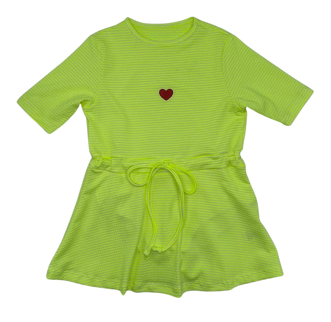 swimdress striped heart drawstring waist