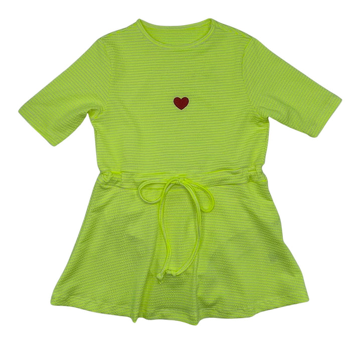 swimdress striped heart drawstring waist