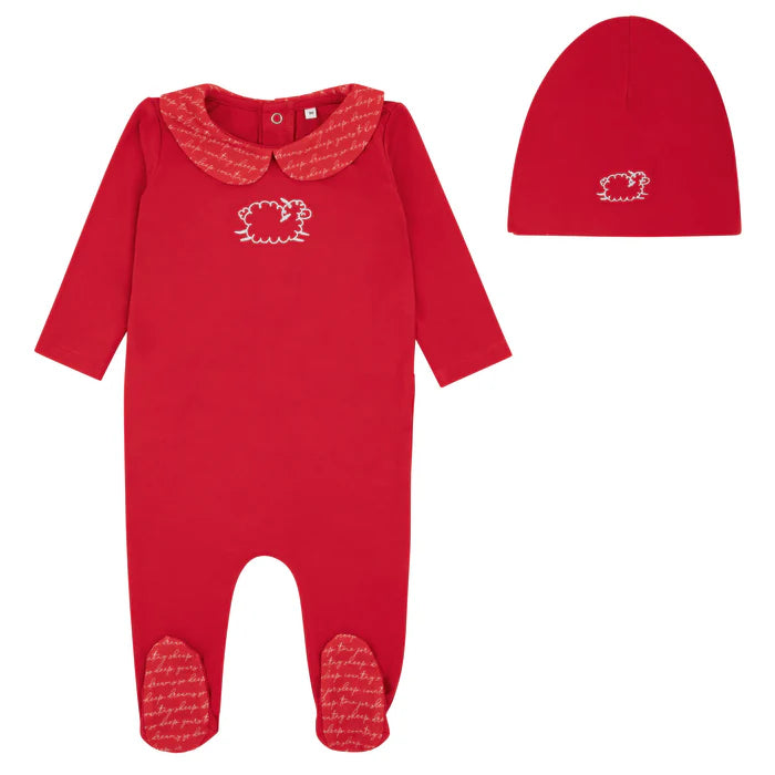 footie counting sheep romper with beanie