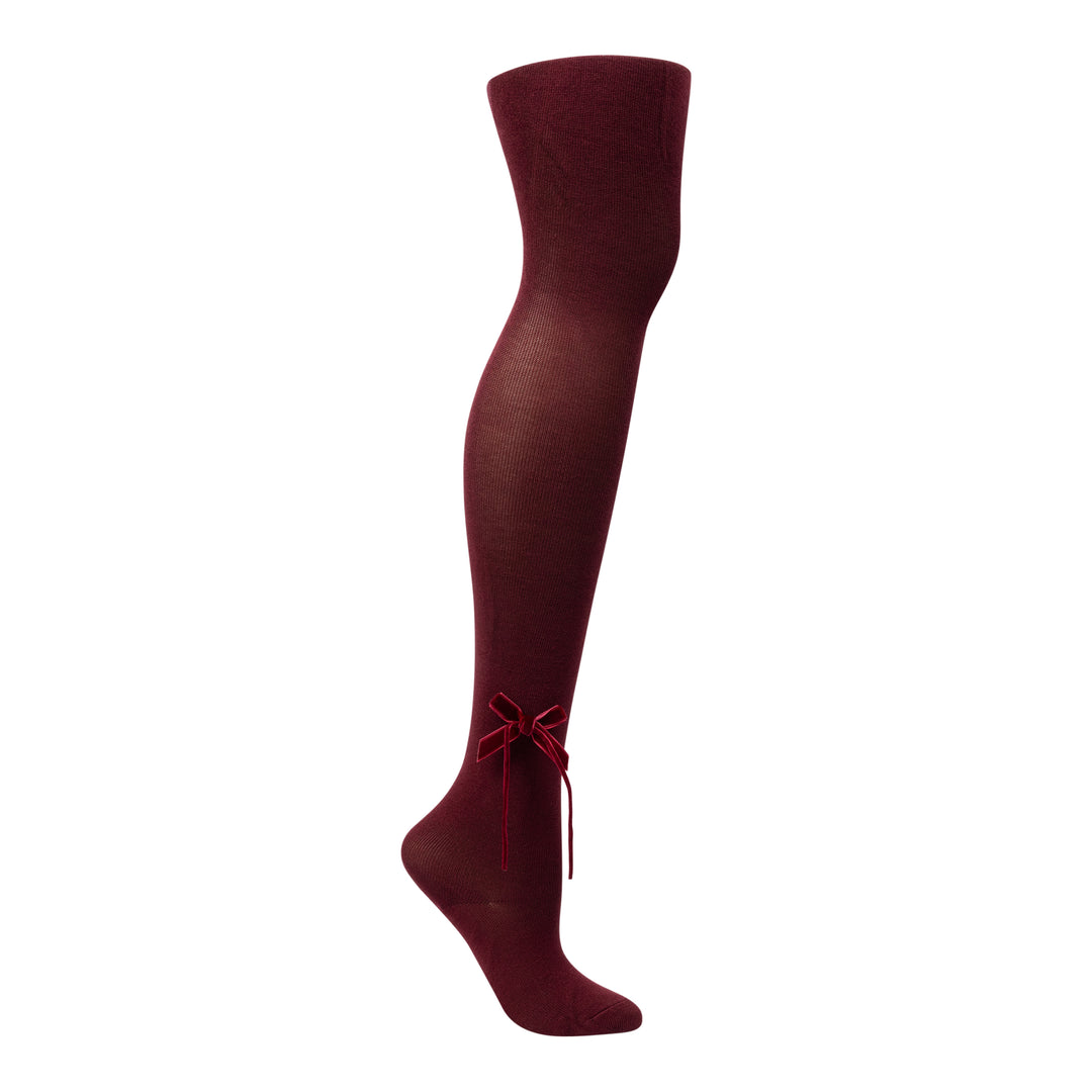 tights cotton thin velvet bow