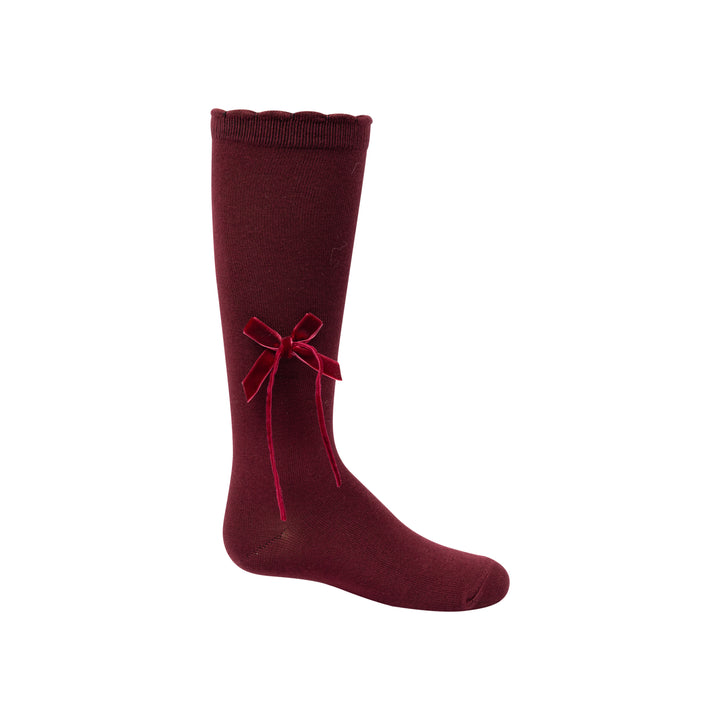knee thin velvet bow