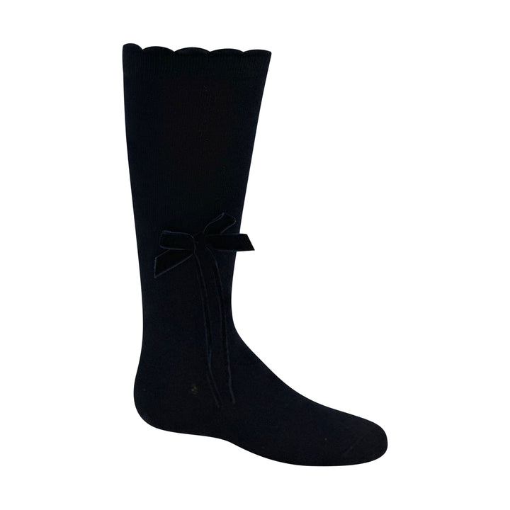 knee thin velvet bow