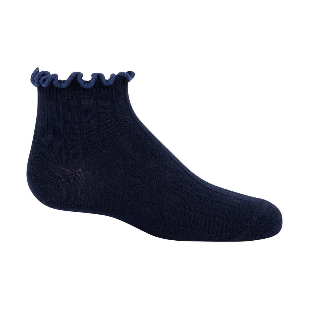 anklet contrast scalloped edge