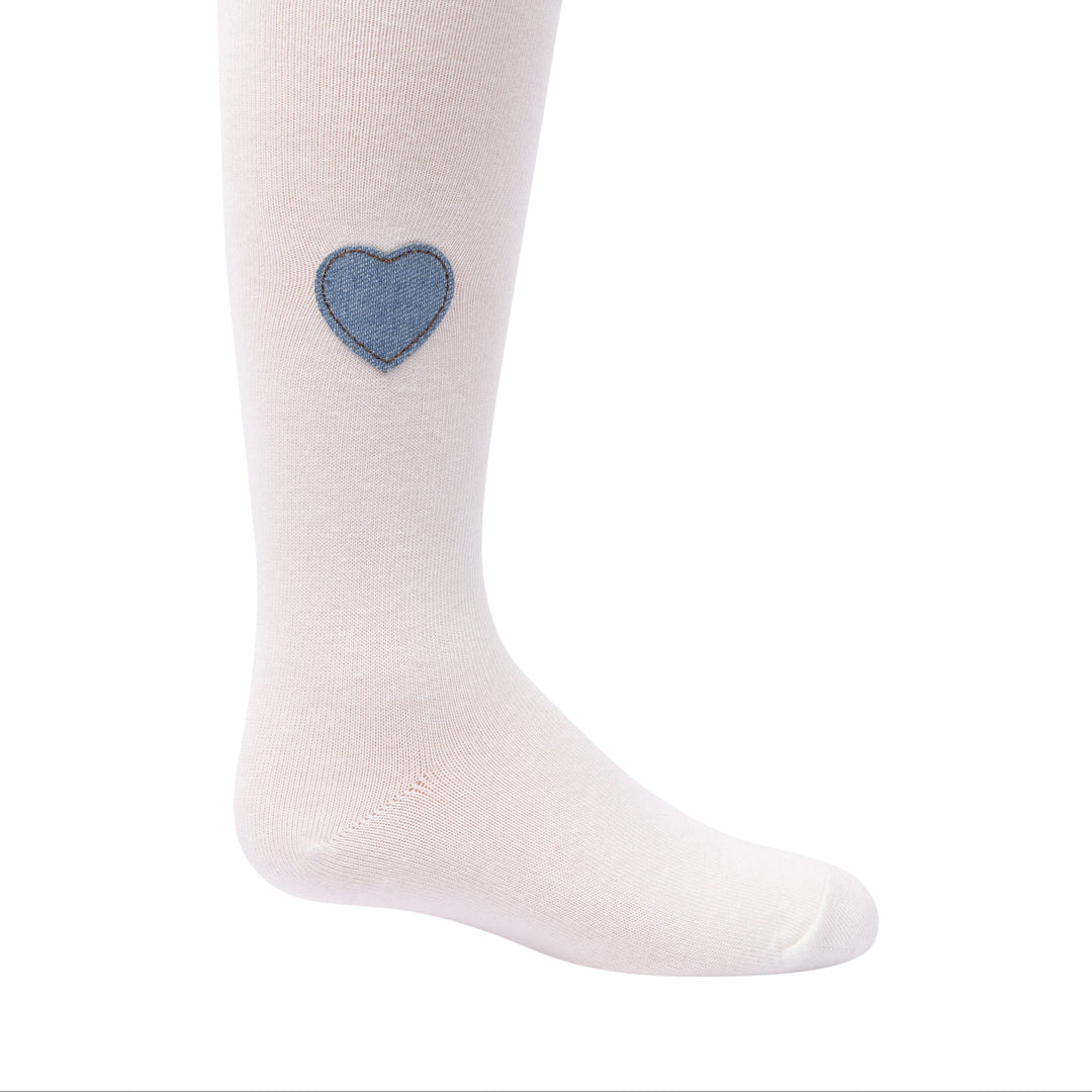 tights cotton denim heart
