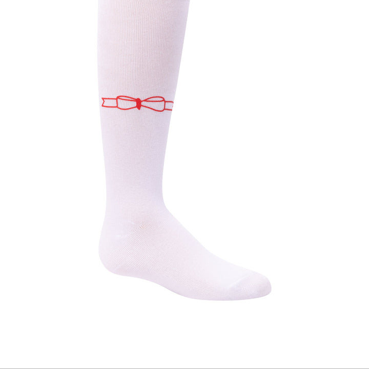 tights cotton printed bow