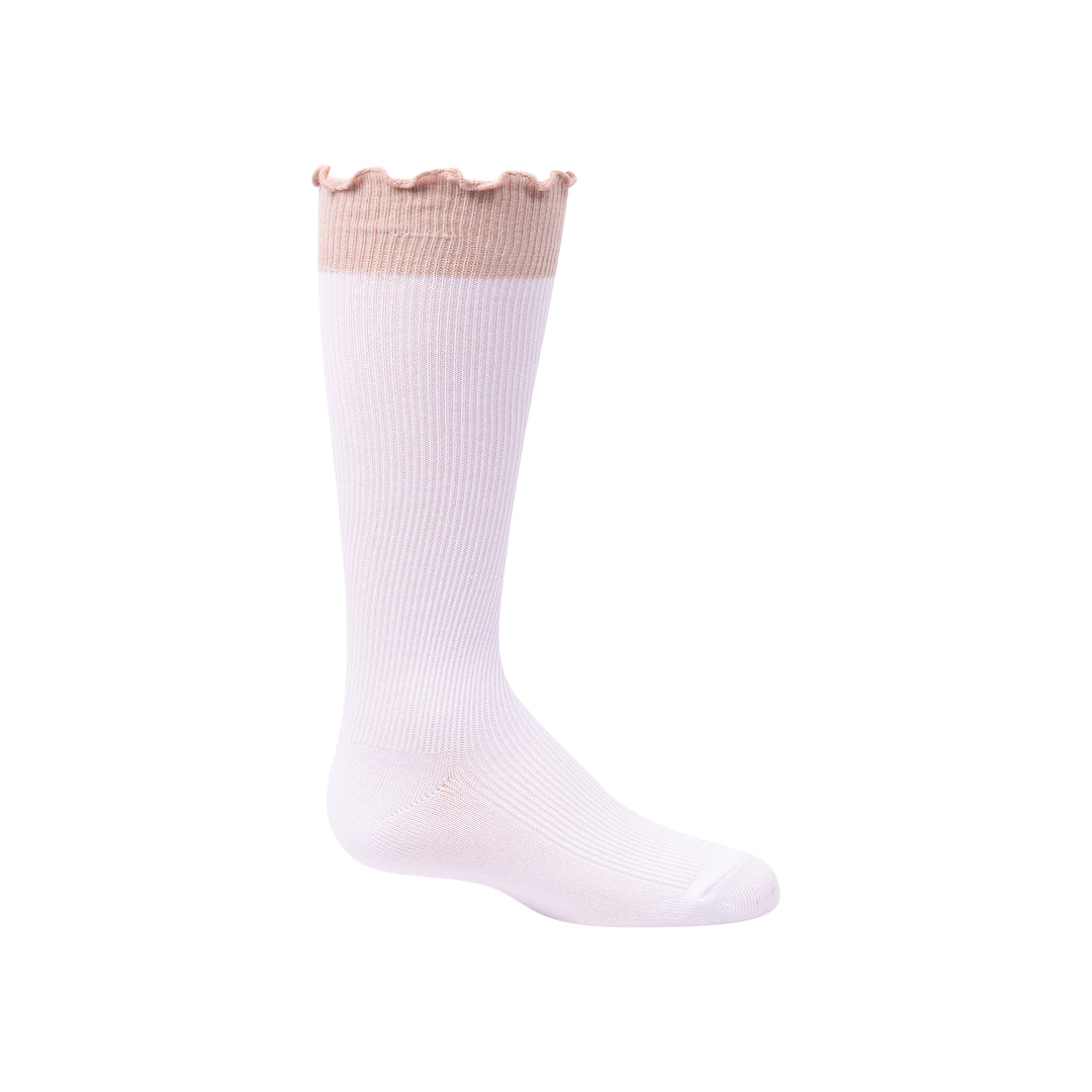 knee colored scalloped edge