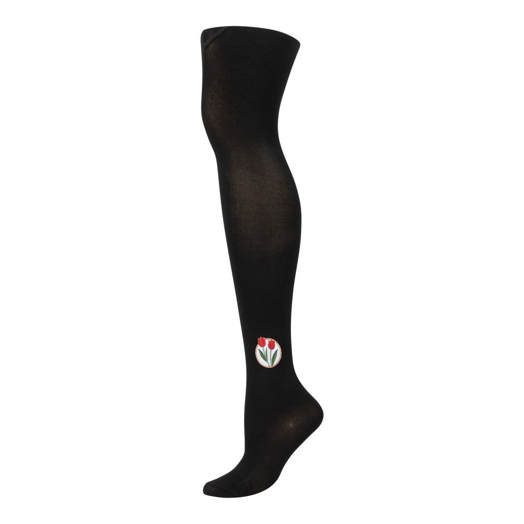 tights cotton modal tulip patch