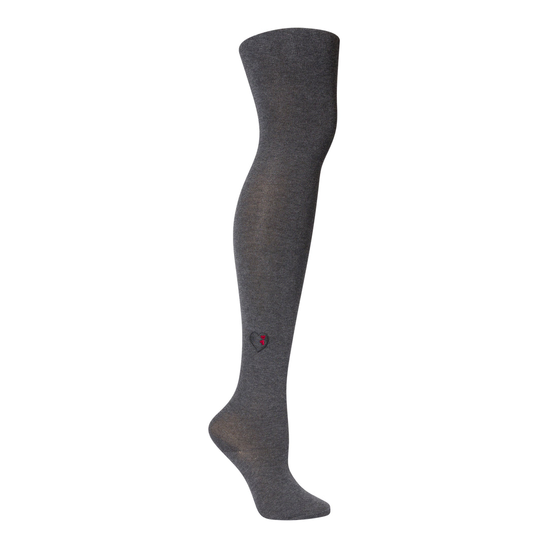 tights cotton embroidered double heart