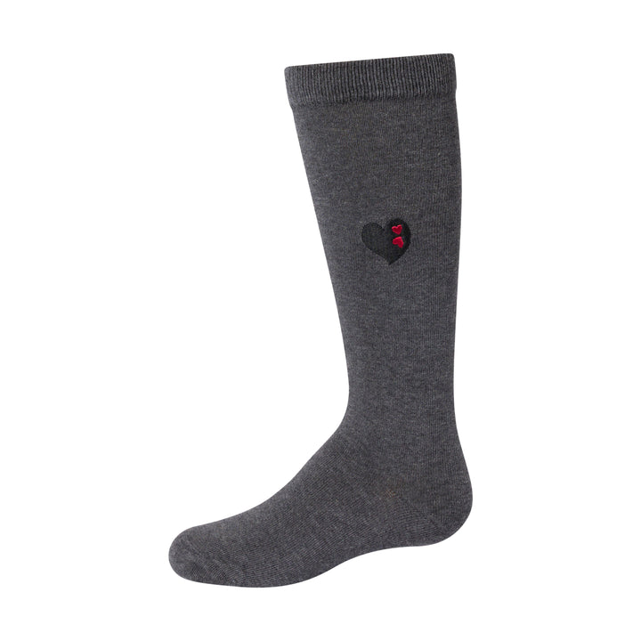 knee embroidered double heart
