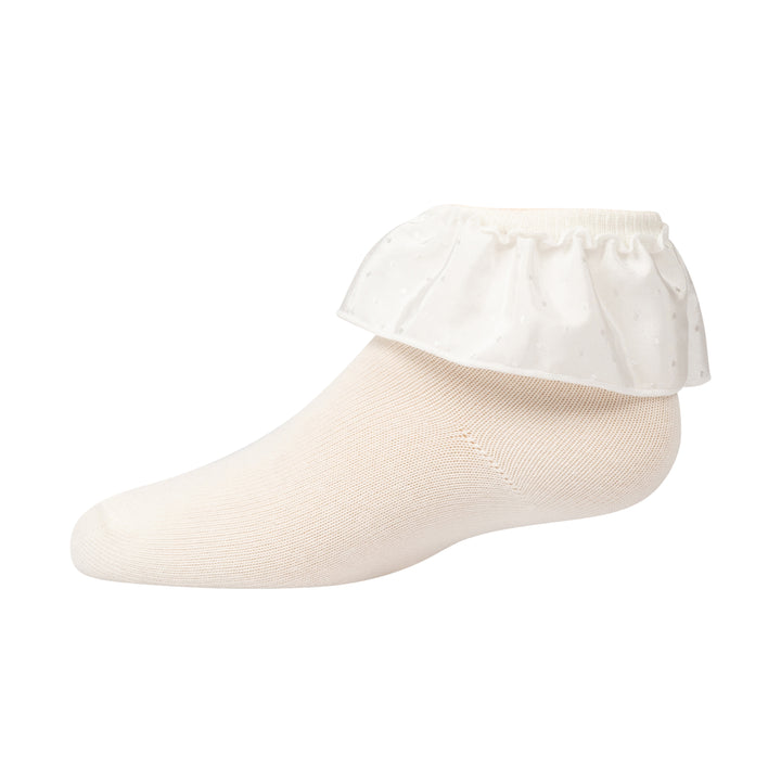 anklet satin pin dot ruffle