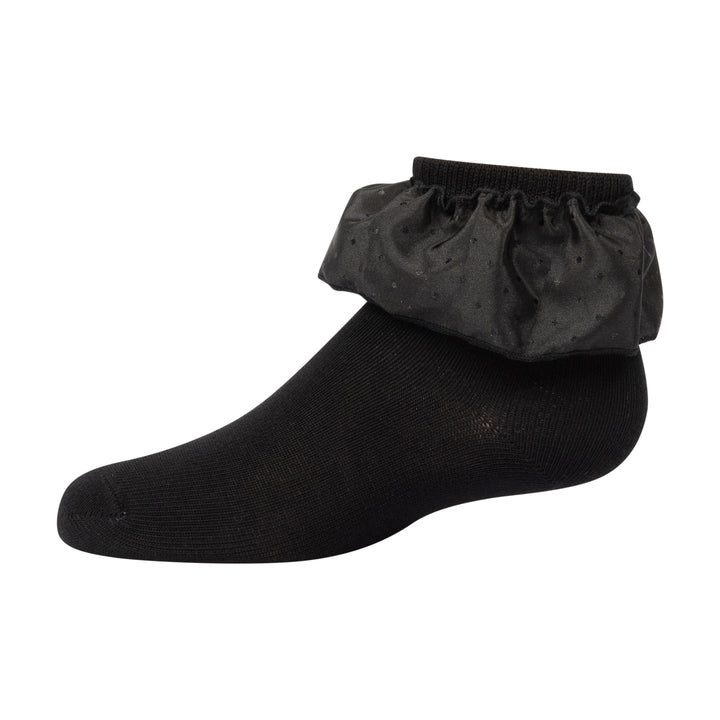 anklet satin pin dot ruffle