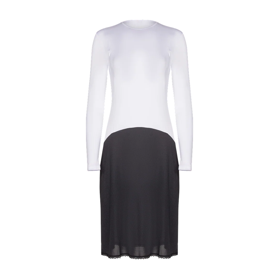 slip full nursing shell with zippers viscose top nylon bottom 39inch