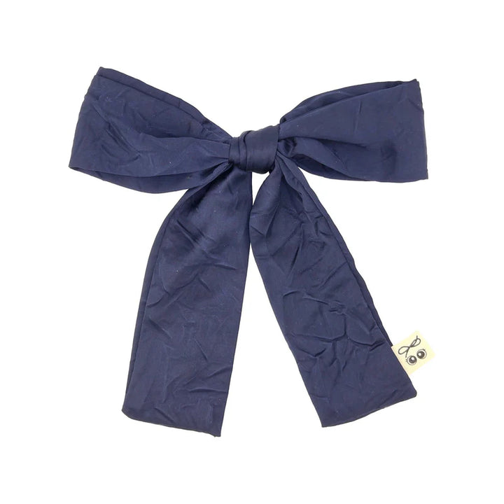 clip crushed satin bow