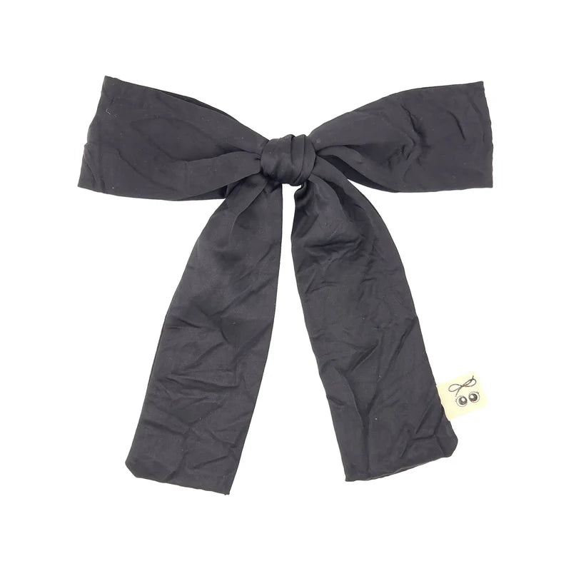 clip crushed satin bow