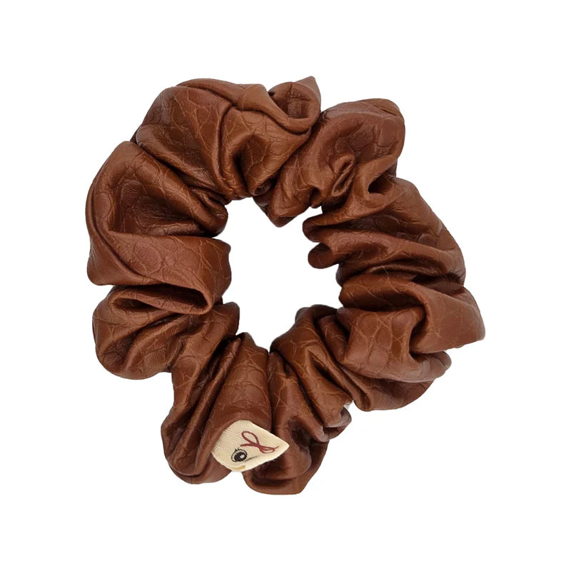 pony scrunchie leather