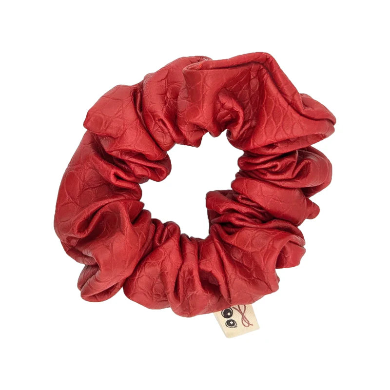 pony scrunchie leather