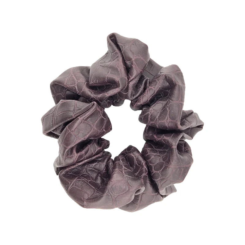 pony scrunchie leather