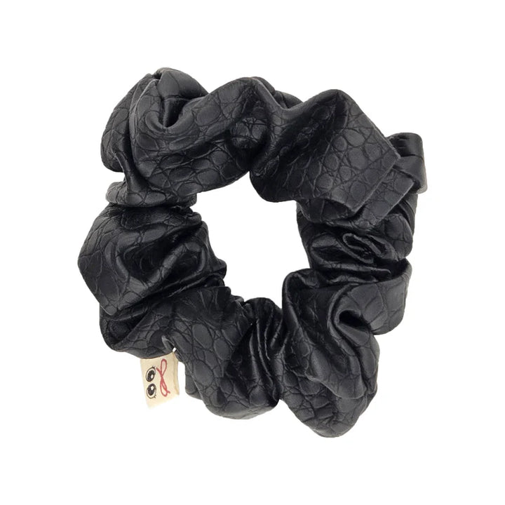 pony scrunchie leather