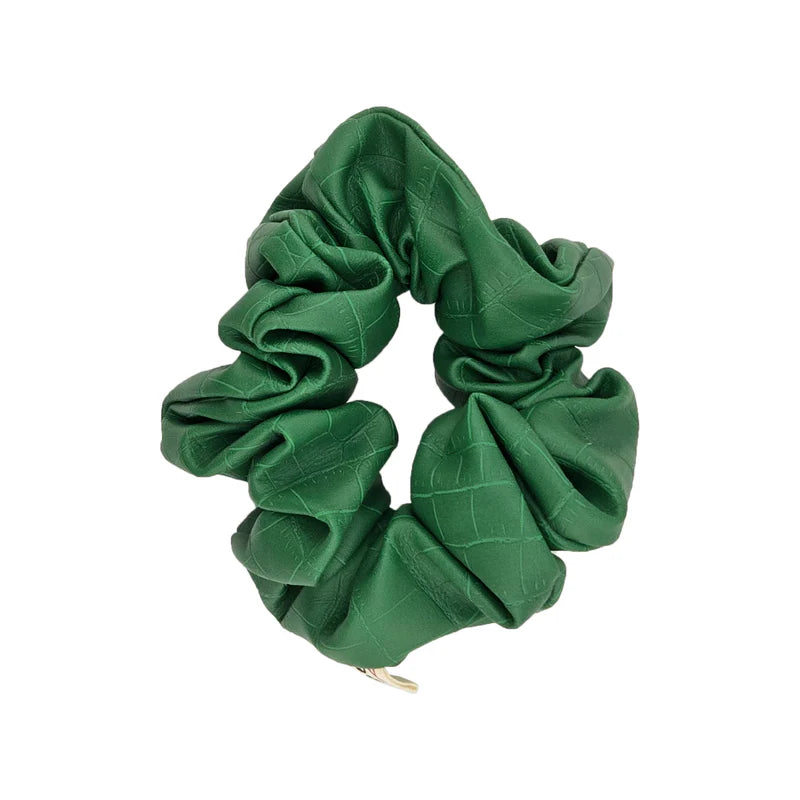 pony scrunchie leather