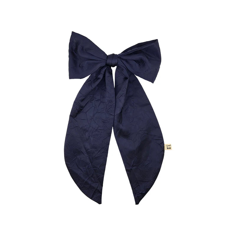 clip crushed satin oversized bow