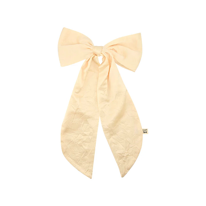 clip crushed satin oversized bow