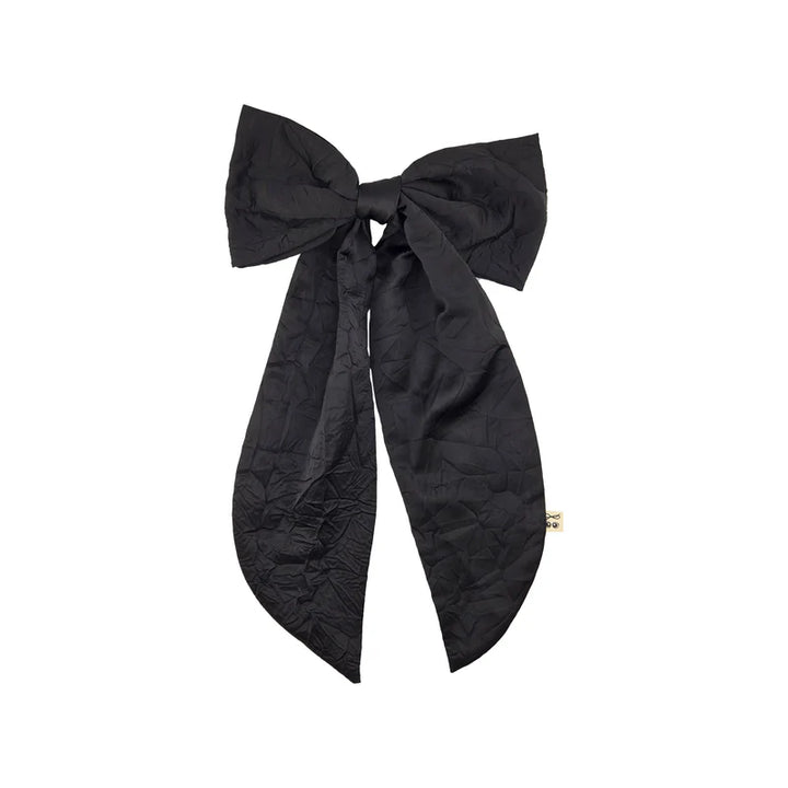 clip crushed satin oversized bow