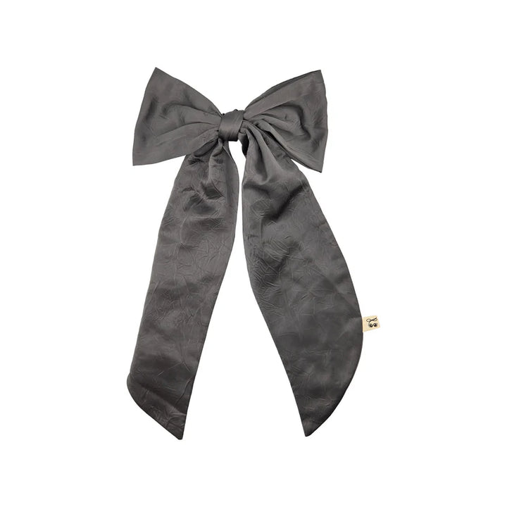 clip crushed satin oversized bow