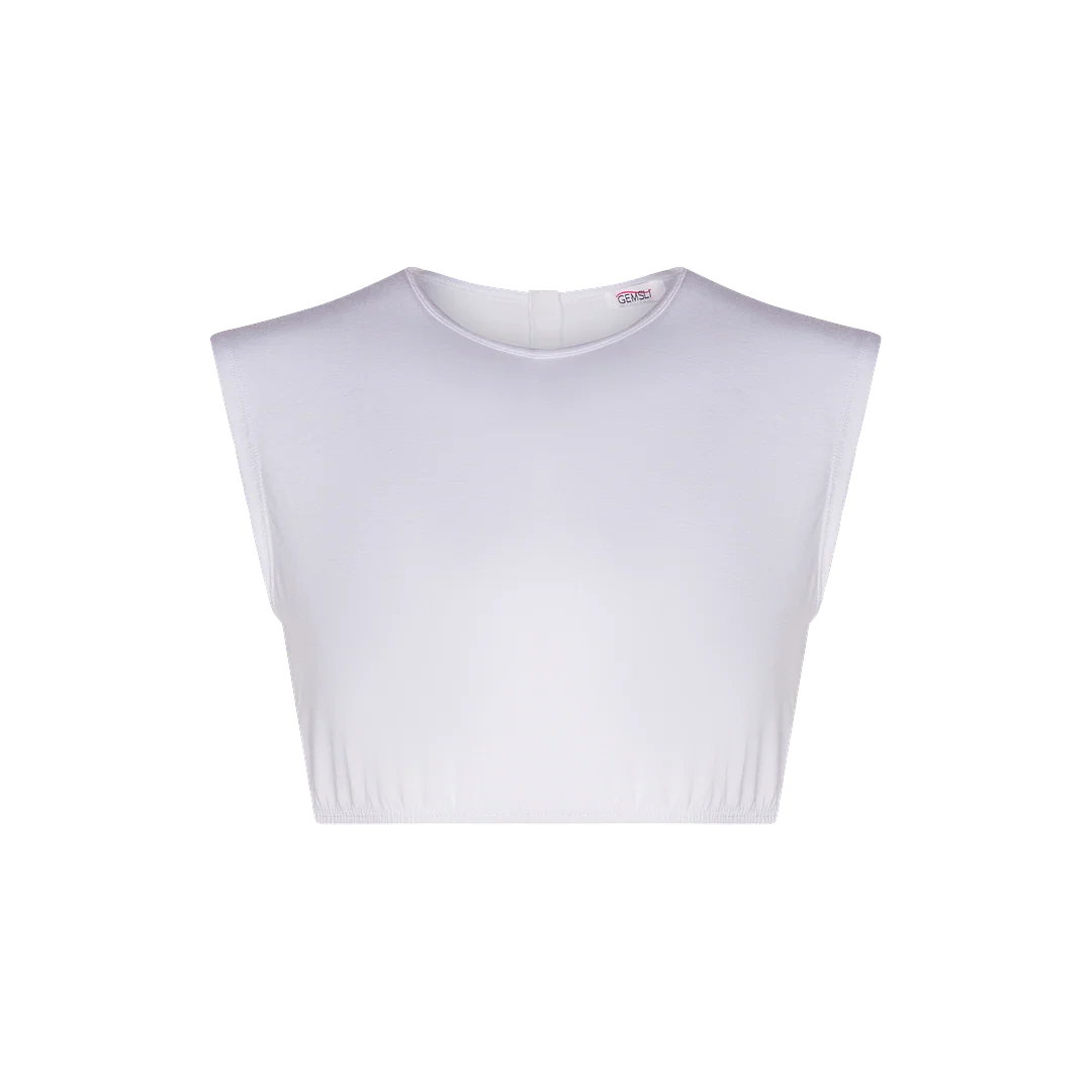 shell crop sleeveless organic cotton