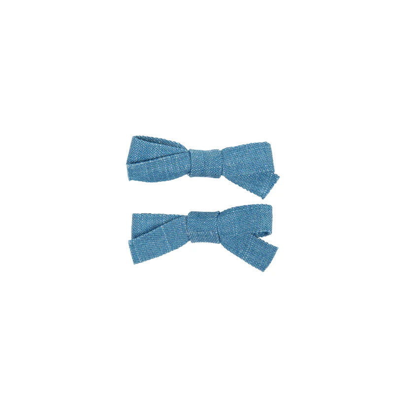 clip denim bow set