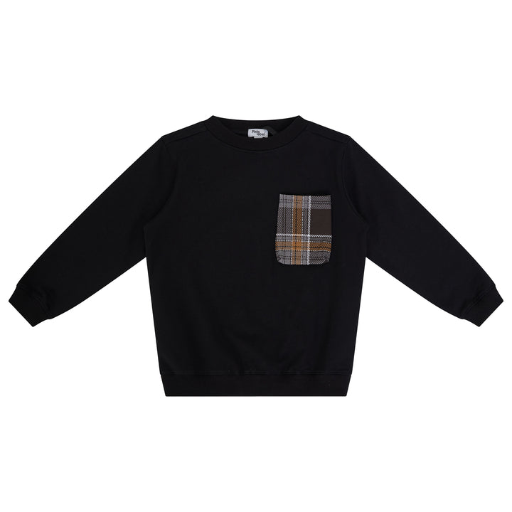 top l/s plaid pocket sweatshirt