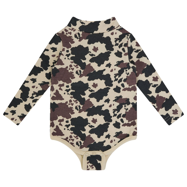 set outfit printed mockneck and overalls