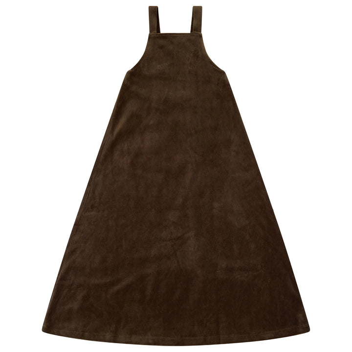 maxi dress velour pinafore