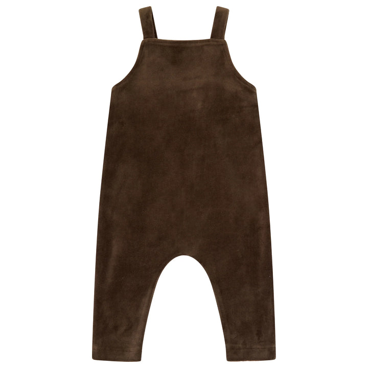 one piece velour pinafore overalls