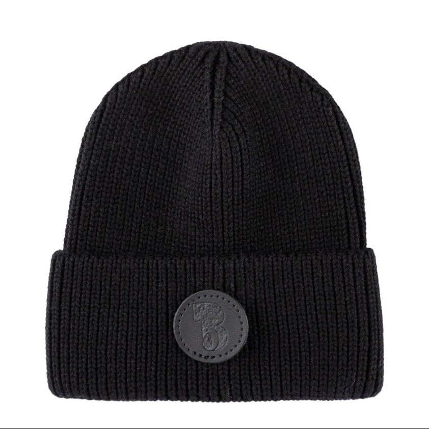 hat knit ribbed cuff rubber print
